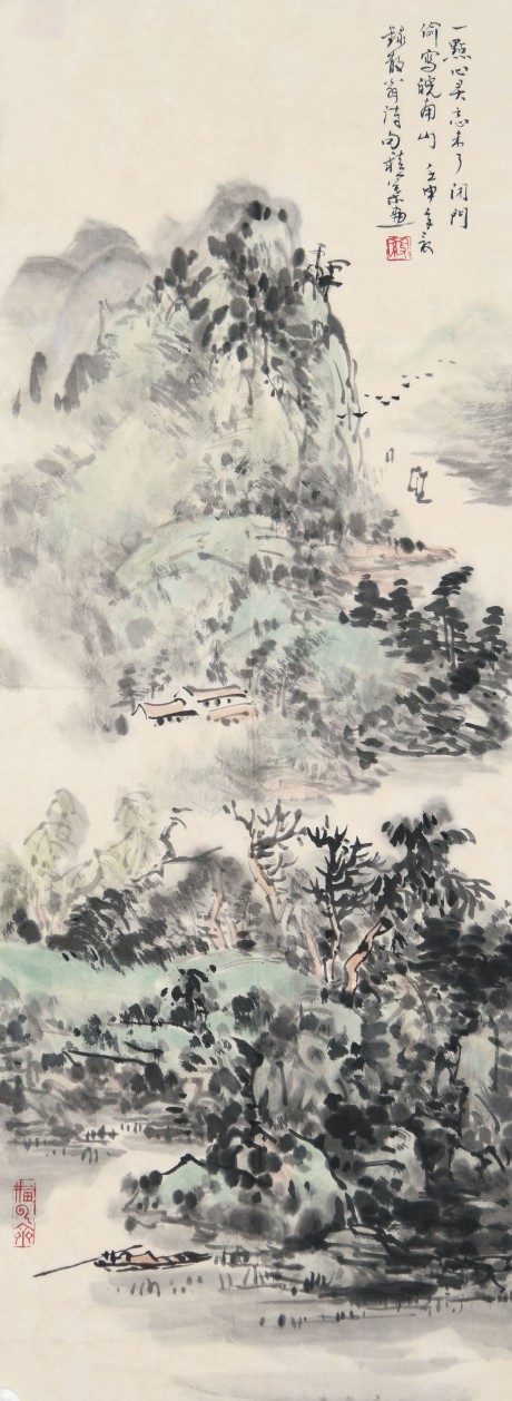 罗积业 山水单片 84*31cm