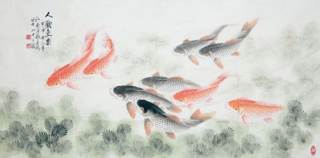 迟明 鱼单片 136*68cm