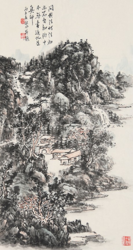 李秋水 山水单片 68*36cm