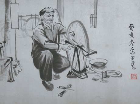 柳文田 人物镜框 50*35cm
