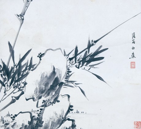 白蕉  竹立轴 31*29cm