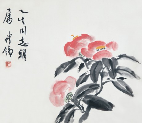 钱瘦铁  花卉立轴 50*42cm