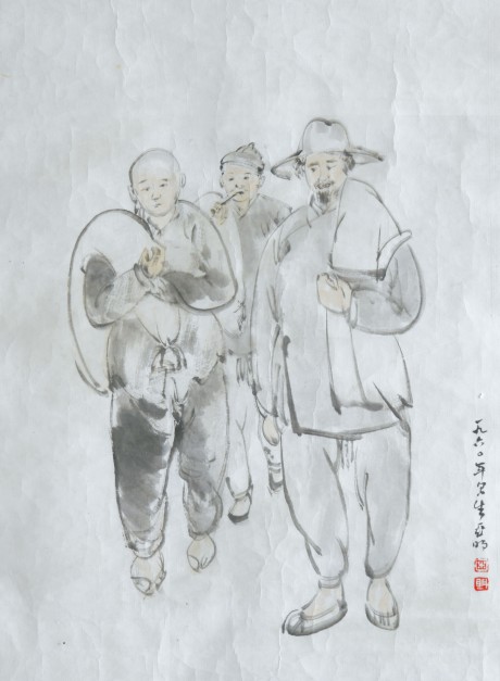 亚明  人物镜框 33*22cm