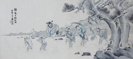 朱梦庐 人物横幅 112*50cm