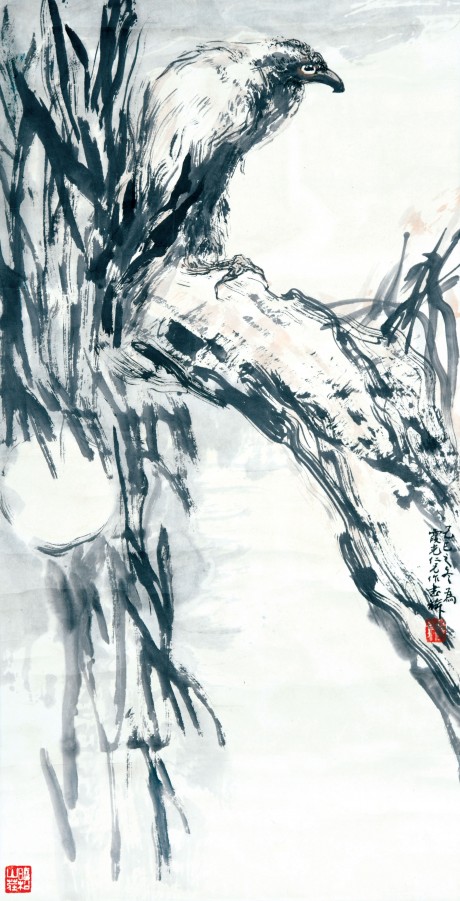 张书旗  鹰立轴 60*31cm