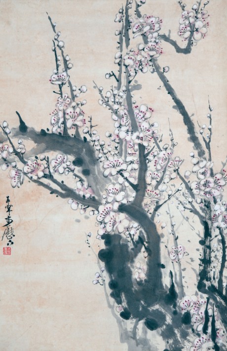 于希宁  花卉立轴	67*45cm