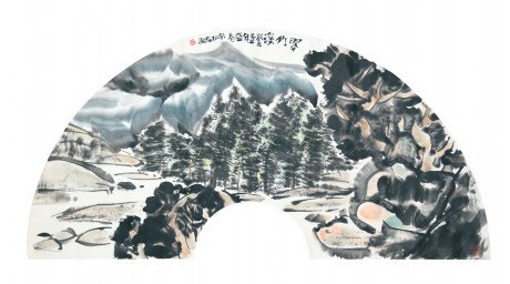 朱松发 山水镜片 136*52cm