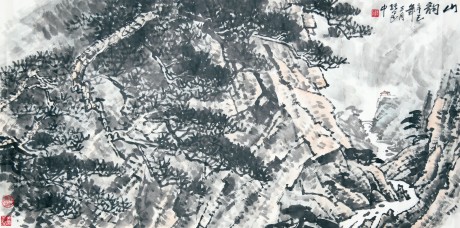 张建中 山水镜片 136*68cm