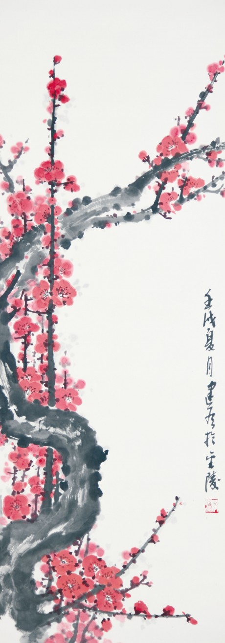 杨建候  梅花立轴	93*34cm