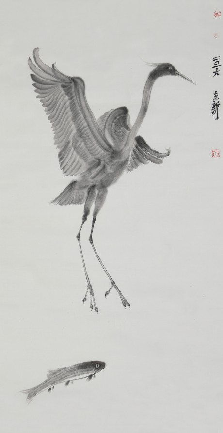 周京新 鸟镜片 100*49cm
