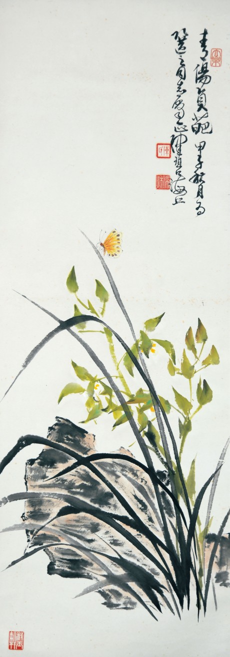 陈佩秋 水仙立轴 94*34cm
