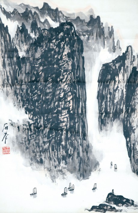 王石岑  山水立轴	67*44cm