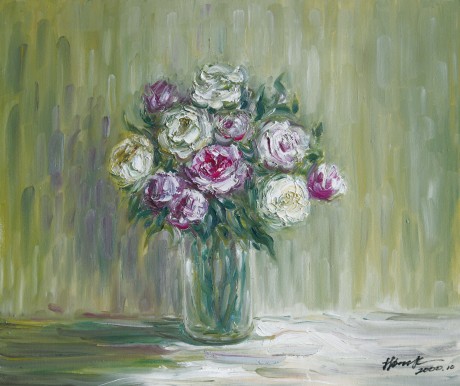 林家冰  花卉镜框	70*60cm