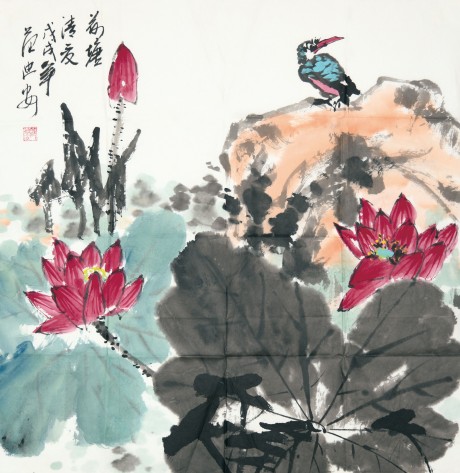 范迪安  荷花单片	65*65cm