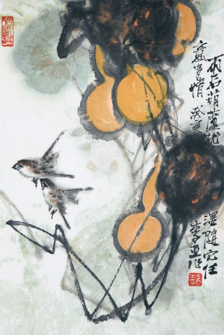 李亚  葫芦立轴	67*31cm