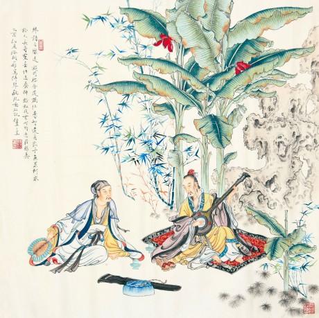 任重  人物镜片	66*66cm