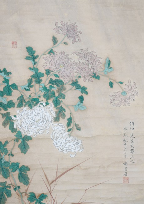 谢月眉 花鸟立轴 65*49cm