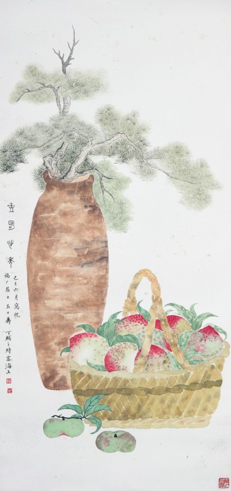 丁辅之  蔬果立轴 89×42CM