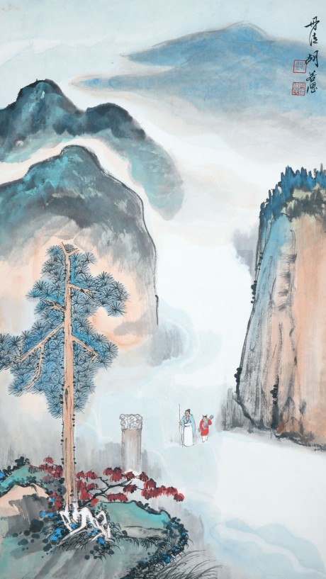 胡若思   山水立轴 68×39CM