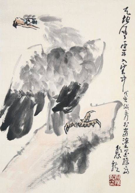 欧阳龙  鹰单片 69×46CM