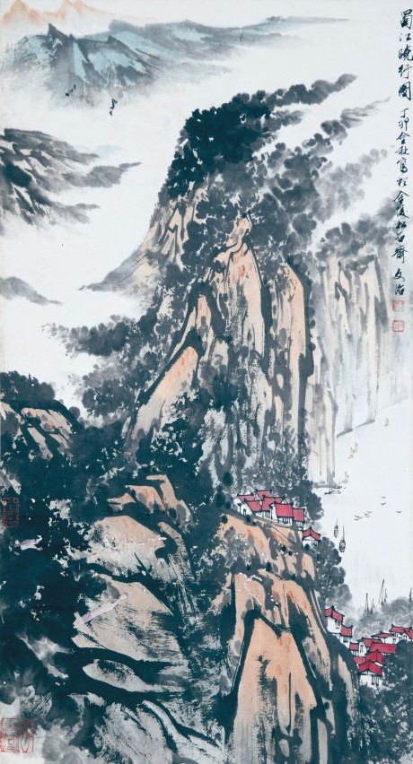 宋文治   山水立轴 69×37CM