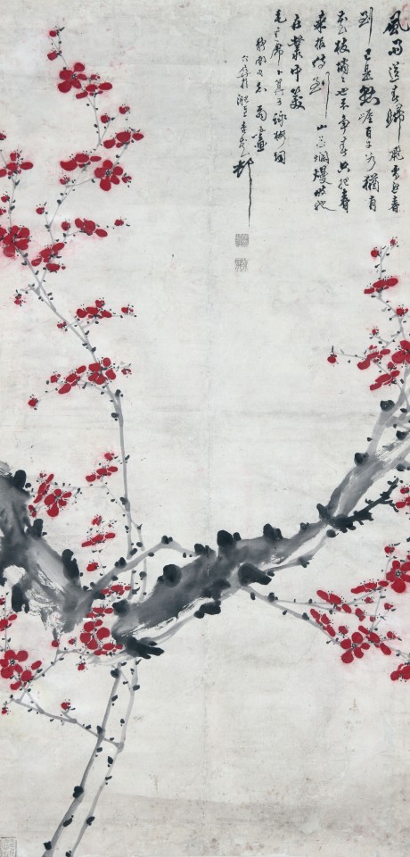 葛介屏  梅花镜片 134×65CM