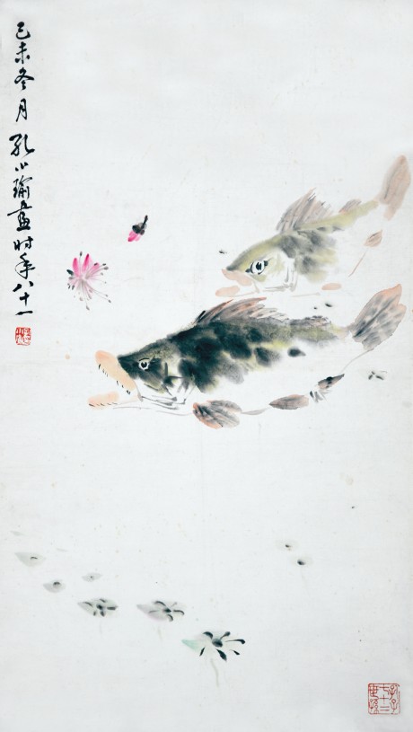 孔小瑜   鱼立轴 68×38CM