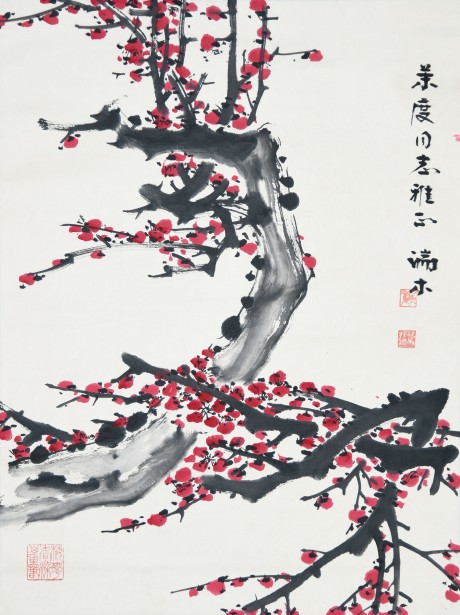 端木礼海  梅花立轴 68×50CM