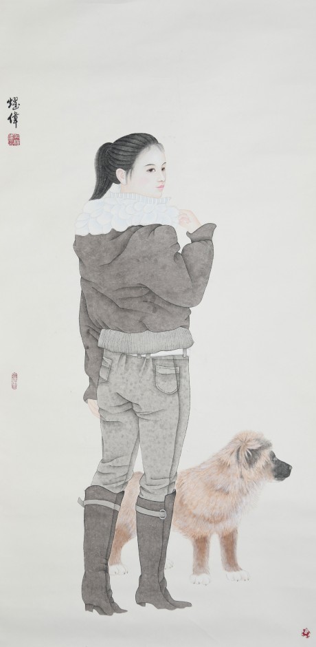 吴耀伟  人物镜片 136×66CM