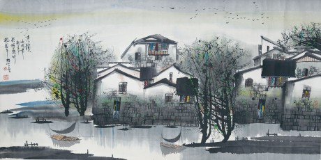 刘懋善  山水立轴	137×68CM