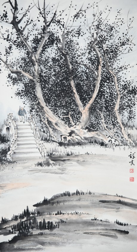 申茂之  山水立轴 80×45CM